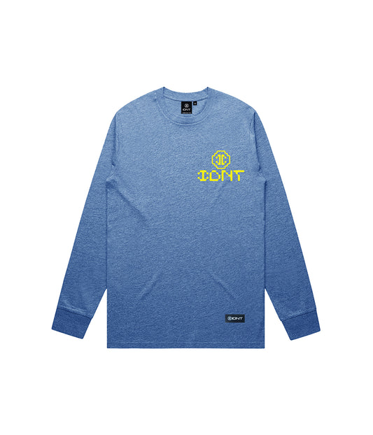 Pacman LS t-shirt / blue marle
